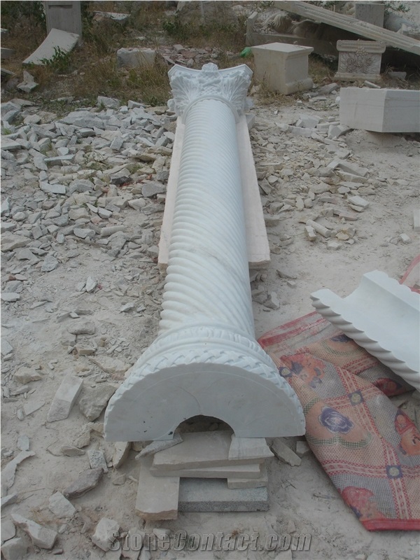 White Marble Hollow Column Pillar