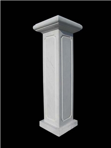 White Marble Pedestal Post for Balustrade, White Marble Column