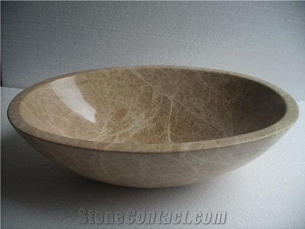 Cheap Price Chinese Factory Wholesale Directly Bathroom Stone Sink Yellow Granite Wash Round Basins