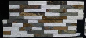 Culture Slate Wall Slabs & Tiles China Yellow/White/Grey Multicolor Natural Surface Stone Flooring Tiles