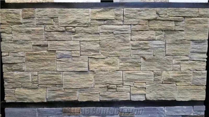 Culture Stone Yellow/Brown Different Panels Stone Slate Flooring and Wall Covering Natural Surface Hammered China Wholesale
