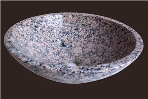 G562 Maple Red Granite Sinks&Basins up Countertop Round Bowl Bathroom Use China Wholesale