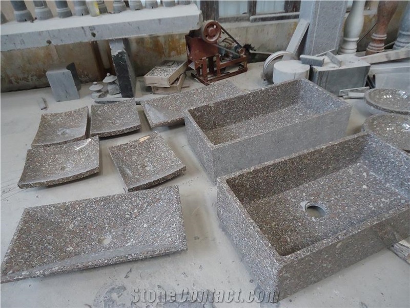G681 Pink Granite Basin,China Wholesale Bathroom Sinks Competitive Price and Professional Design