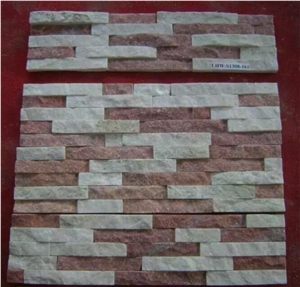 Multicolor Slate Wall and Flooring Cultured Stone，China Wholesale Pink/White Natural Surface Covering Stones 100% Rockface