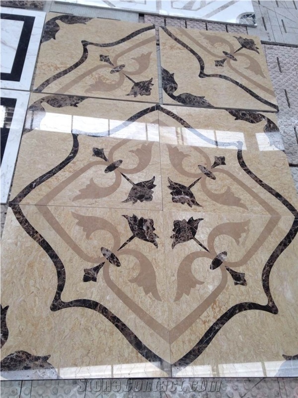 Natural Stone Marble Waterjet Medallion,Floor Pattern,Inlay Marble Rosette Hot Sale Hotel Indoor Decotation