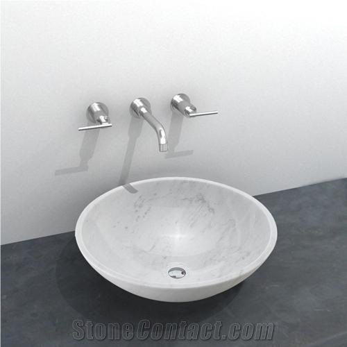Polished White Marble Basin & Sinks,White Marble Vessel Sinks