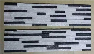 Slate Culture Stone Black/White Panel Flooring and Wall Covering Natural Surface Hammered China Wholesale