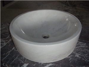 White Marble Vessel Sinks&Basin from Chinese Factory Supplier for Bathroom and Hotel Decoration