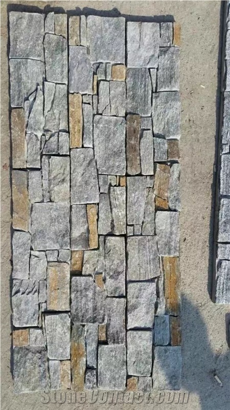 Yellow/Grey Different Panel Panel Multicolor Stone Slate Cultured Stone Flooring and Wall Covering Culture Stone Natural Surface Hammered China Wholesale