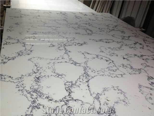 The New Type Of the White with Black Wave Marble Quartz Stone Tiles,Slabs,Artificial Stone