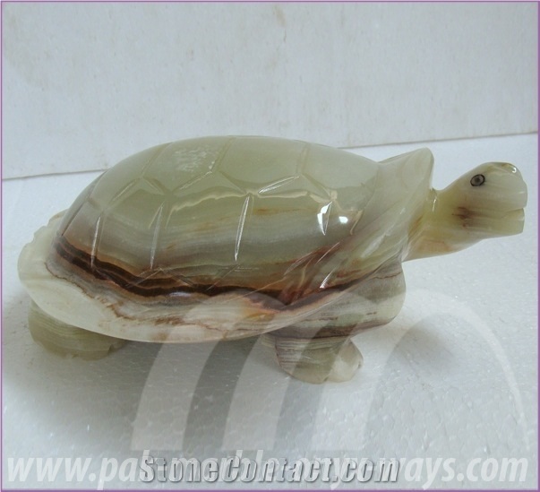 Artifacts & Handcrafts Green Onyx Tutrtle in Stock 10 Inch