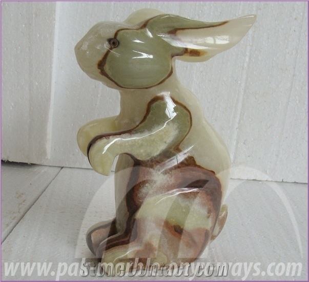 Green Artifacts & Handcrafts Onyx Rabbit in Stock 8 Inch