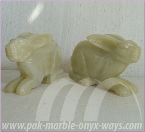 Green Artifacts & Handcrafts Onyx Rabbit in Stock 8 Inch