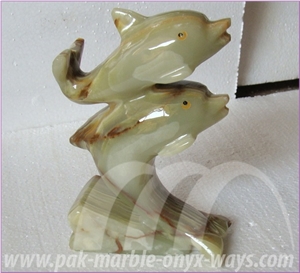 Green Onyx Dolphin Artifacts in Stock 8 Inch