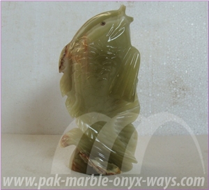 Green Onyx Fish Artifact in Stock 8 Inch