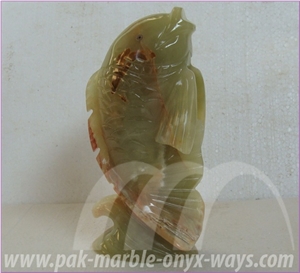 Green Onyx Fish Artifact in Stock 8 Inch