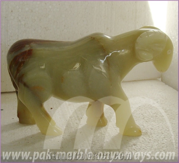 Green Onyx Goat Artifacts & Handcrafts in Stock 8 Inch
