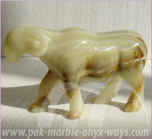 Green Onyx Goat Artifacts & Handcrafts in Stock 8 Inch