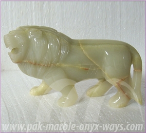 Green Onyx Lion Artifacts & Handcrafts in Stock 8 Inch