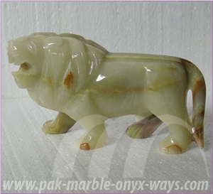 Green Onyx Lions Artifacts & Handcrafts in Stock 8 Inch