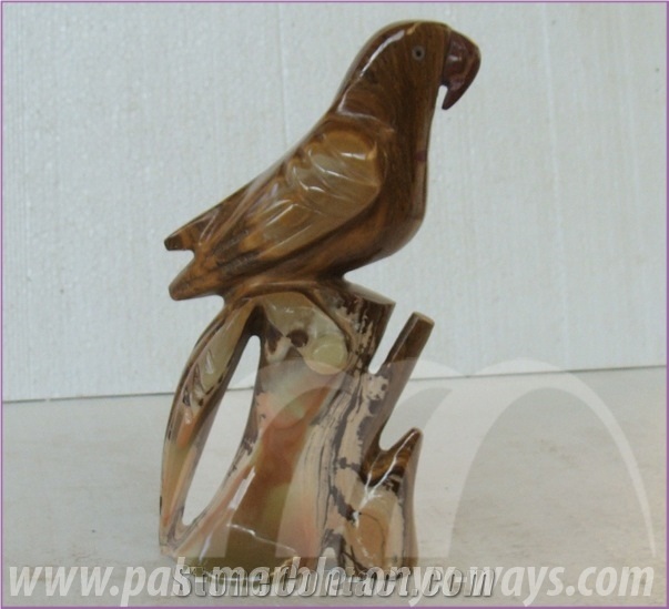 Green Onyx Parrot Artifacts in Stock 10 Inch
