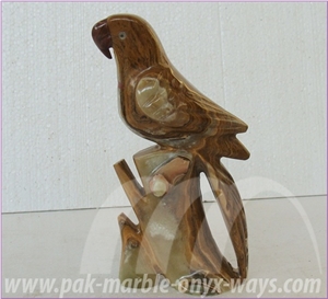 Green Onyx Parrot Artifacts in Stock 10 Inch