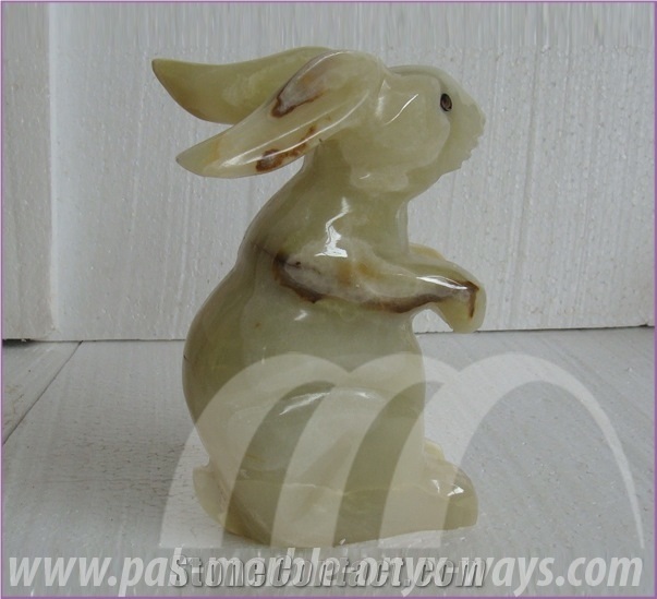 Green Onyx Rabbit Artifacts & Handcrafts Pakistan in Stock 8 Inch