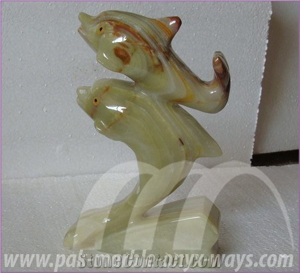 Green Pakistan Onyx Dolphin Artifacts & Handcrafts in Stock 8 Inch