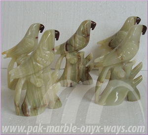Green Parrots Onyx in Stock 8 Inch Artifacts Of Pakistan