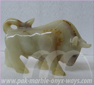 Onyx Bull in Stock 8inch, Green Onyx Artifacts & Handcrafts Of Pakistan