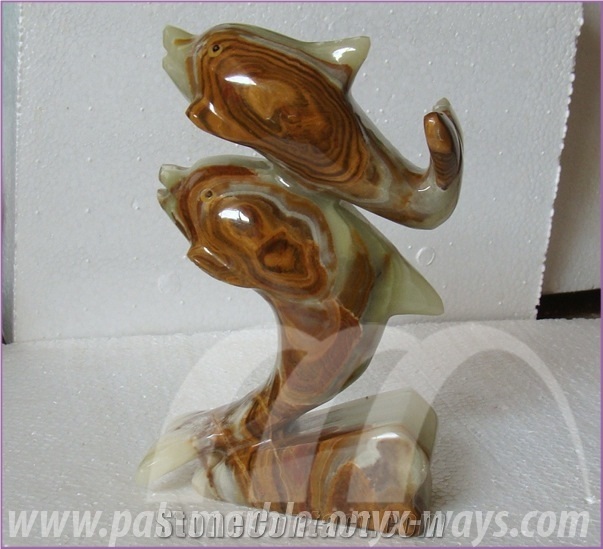 Onyx Dolphin in Stock 8 Inch, Green Onyx Dolphin Artifacts & Handcrafts