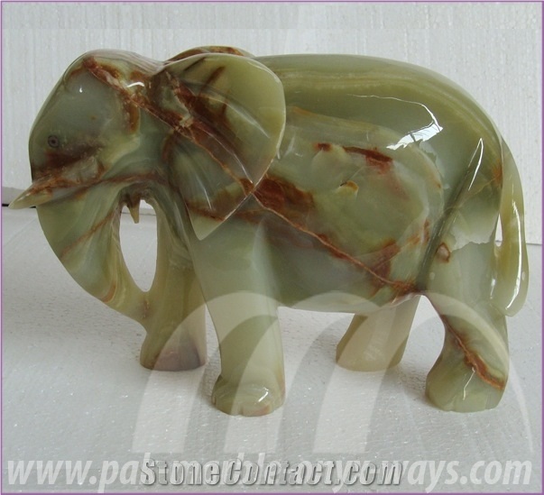 Onyx Elephant Artifacts in Stock (12 Inch)
