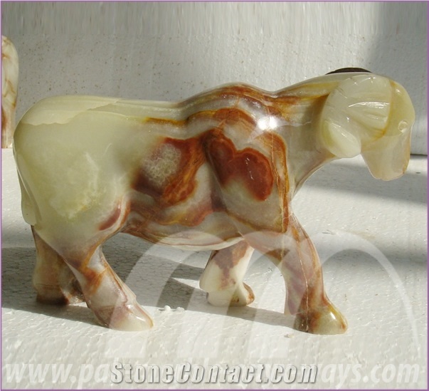 Onyx Goat in Stock 8 Inch, Green Onyx Goat Artifacts & Handcrafts