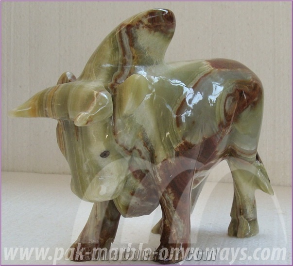 Onyx Green Artifacts & Handcrafts Pakistan Ox 8 Inch in Stock