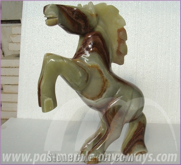 Onyx Horse Sculpture 16 Inch