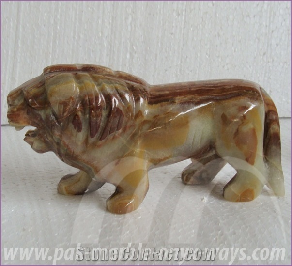 Onyx Lion Artifacts & Handcrafts Green Pakistan in Stock 8 Inch