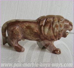 Onyx Lion Artifacts & Handcrafts Green Pakistan in Stock 8 Inch