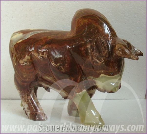 Onyx Ox in Stock 8 Inch, Green Onyx Ox Artifacts & Handcrafts Pakistan