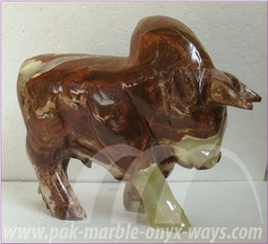 Onyx Ox in Stock 8 Inch, Green Onyx Ox Artifacts & Handcrafts Pakistan
