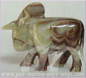 Onyx Ox in Stock 8 Inch Green Pakistan Artifacts & Handcrafts