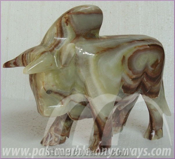 Onyx Ox in Stock 8 Inch Green Pakistan Artifacts & Handcrafts