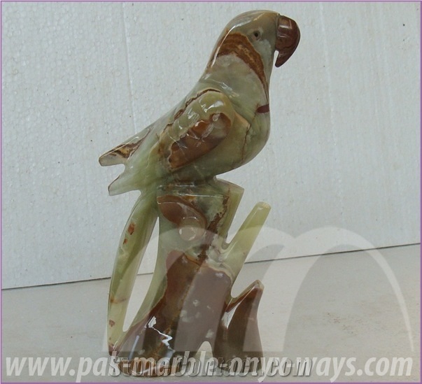 Onyx Parrot in Stock 10 Inch, Green Onyx Artifact