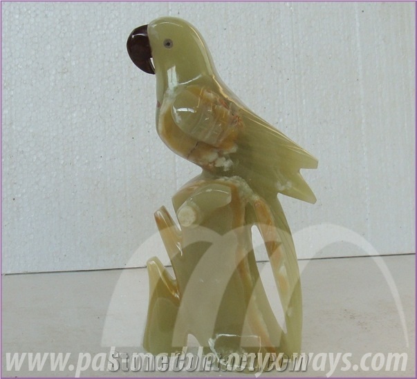 Onyx Parrot in Stock 10 Inch, Green Onyx Parrot Artifact Of Pakistan