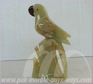 Onyx Parrot in Stock 10 Inch, Green Onyx Parrot Artifact Of Pakistan