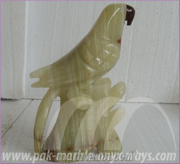 Onyx Parrot in Stock 8 Inch Green Artifacts
