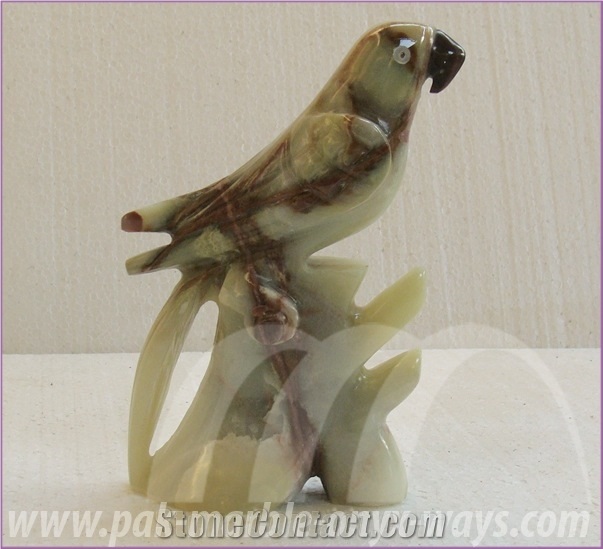 Onyx Parrot in Stock 8 Inch, Green Onyx Artifacts