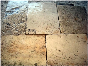 Antique Dalle De Bourgogne French Stone Floors, Beige Limestone Tiles & Slabs France, Flooring Tiles