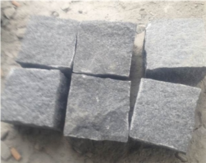 China G654 Dark Grey Granite Cobble Stone,Padang Black Granite Cube Stone,Dark Grey Natural Surface Kerbstone,Pavers