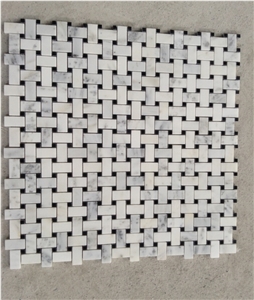 China Oriental White Mosaic Supplier Basketweave Nvot-W0010