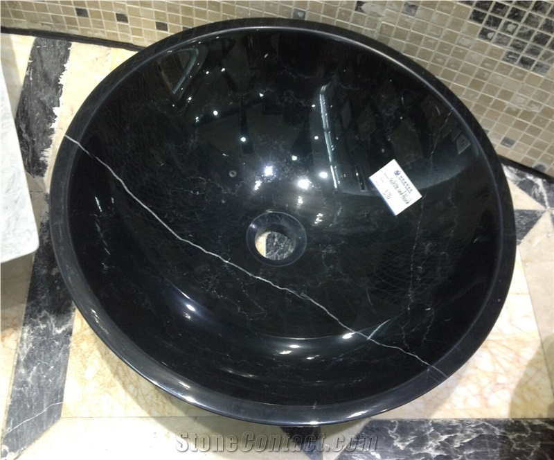 China Stone Sinks Manufacture 440*440*140 Rough Absolutely Black
